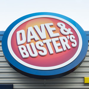 Sign at Dave & Buster's restaurant