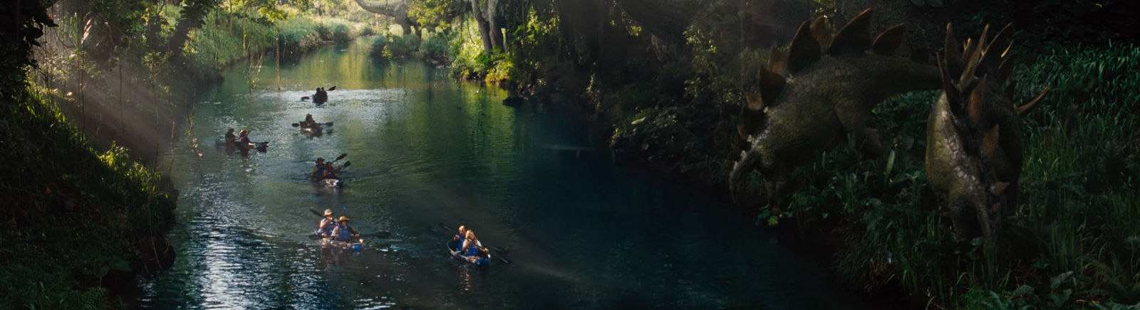 Kayakers paddling the river on a Cretaceous Cruise