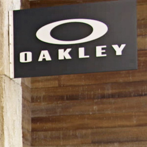 Sign outside Oakley store